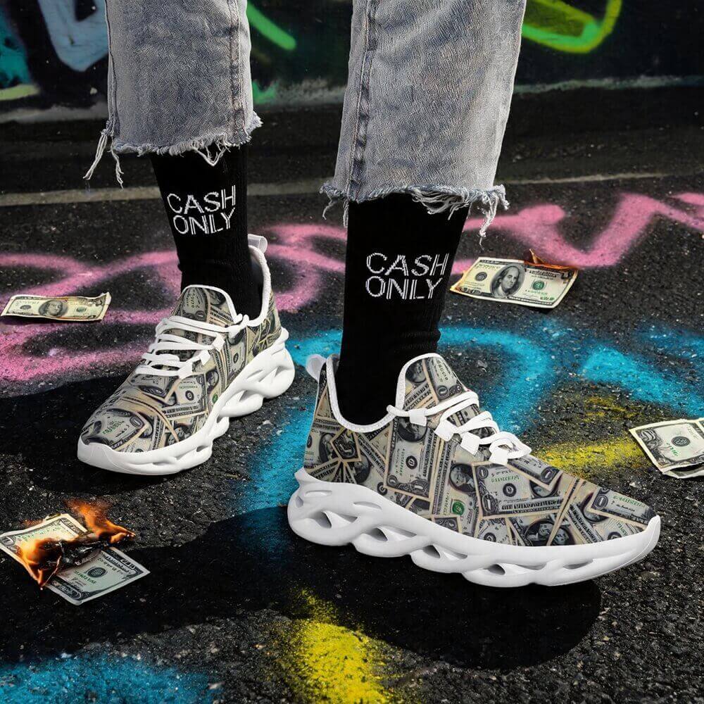 Vault Drop Benjamin All-Over Cash Custom Sneaks Manifesting Capital Hustle