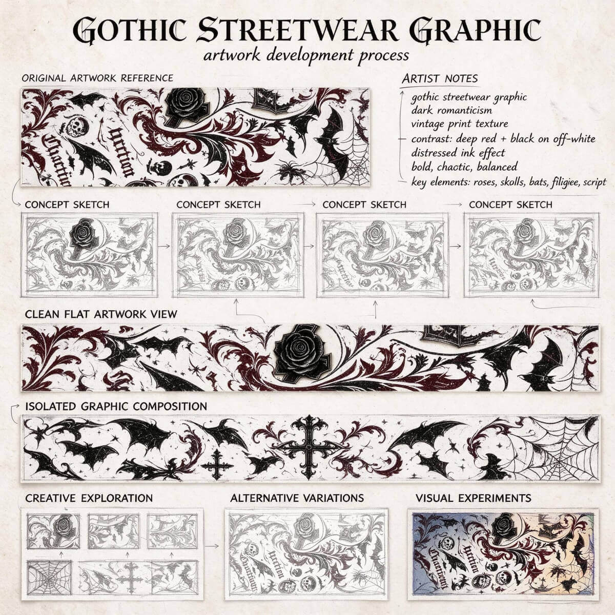 Gothic Tattoo Rite of Skulls and Vines