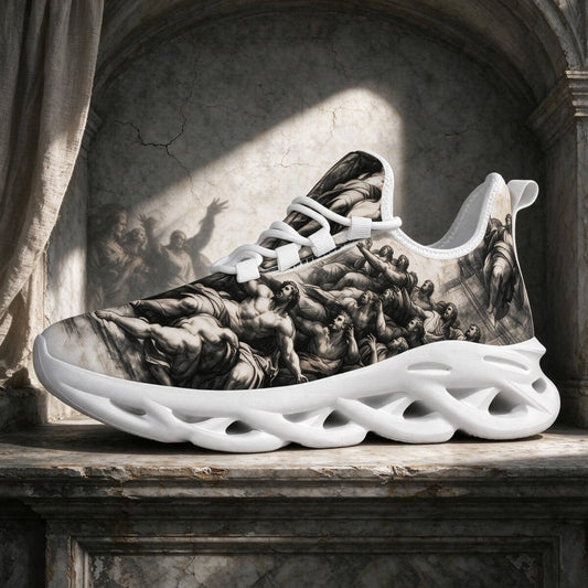 Michelangelo's Creation in Aged Monochrome