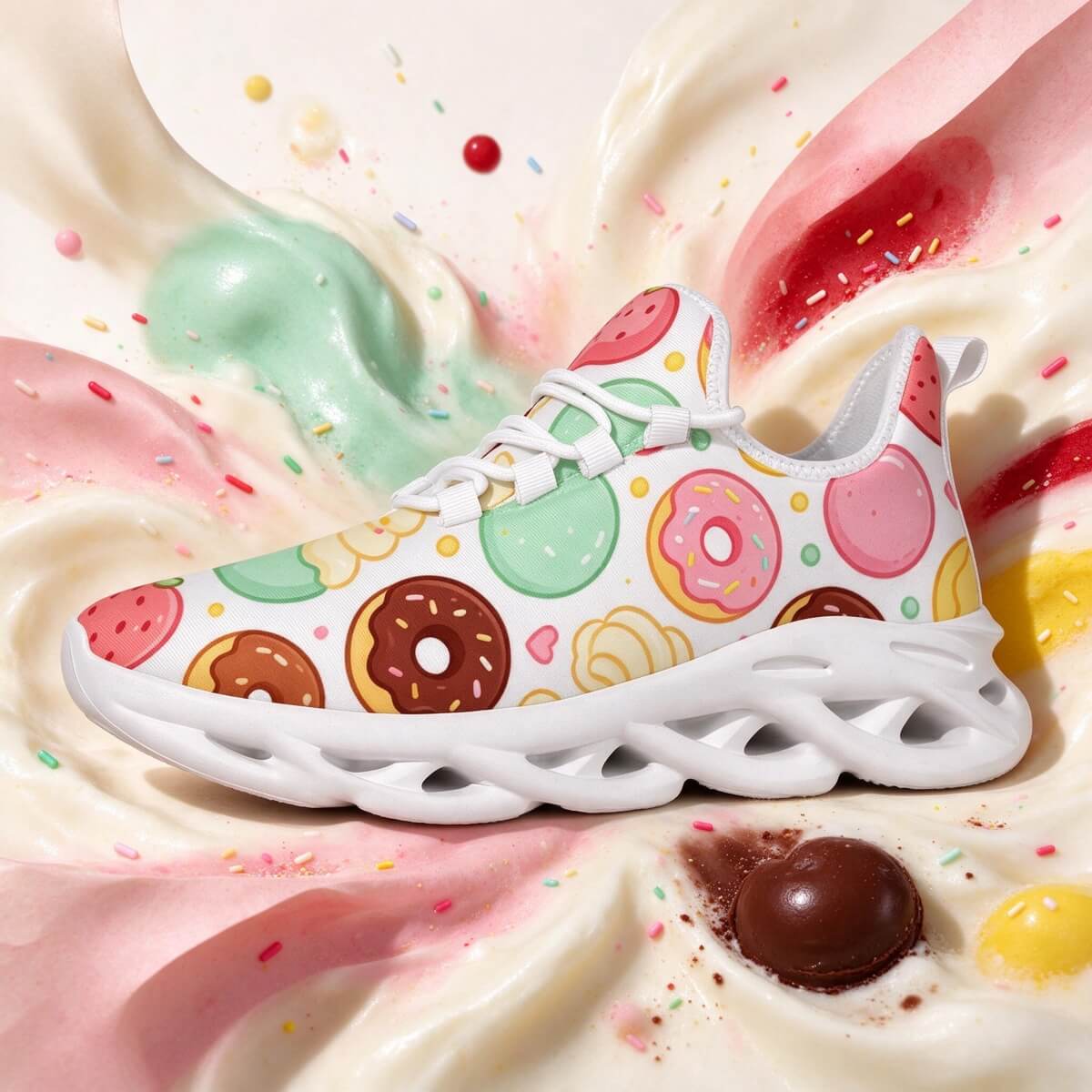 Mint Circles Meet Chocolate Donut Joy