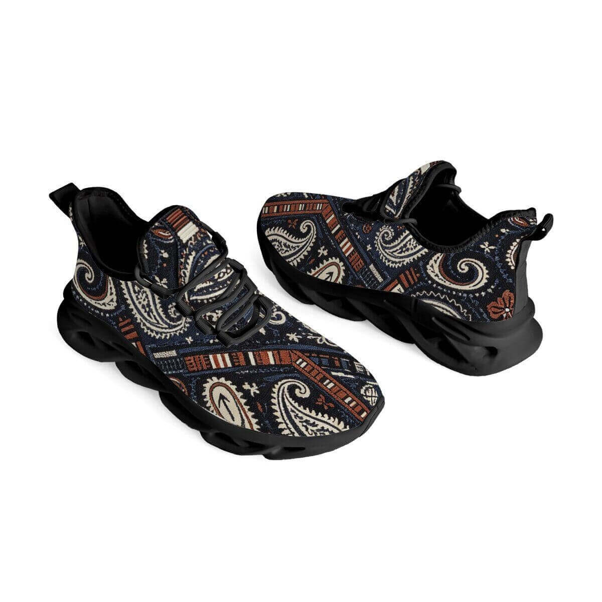 Paisley Rewired in Navy and Rust