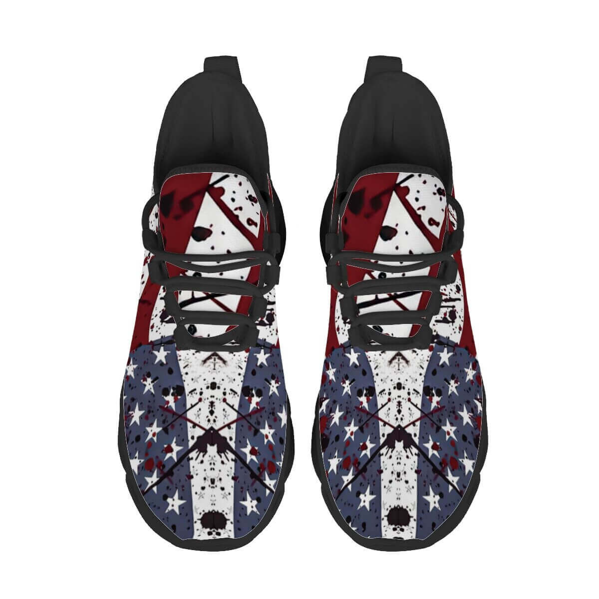 Red Stripes, Rebel Stars in Splattered Blue