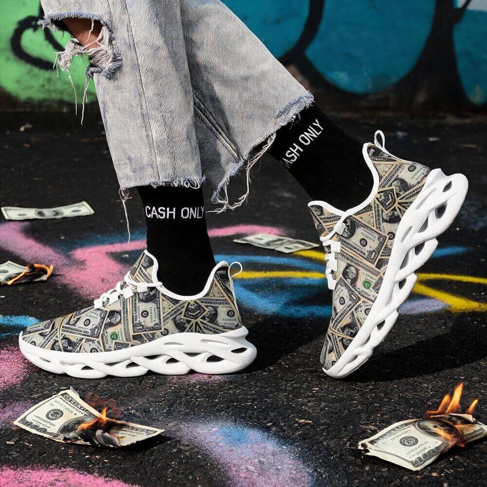 Vault Drop Benjamin All-Over Cash Custom Sneaks Manifesting Capital Hustle