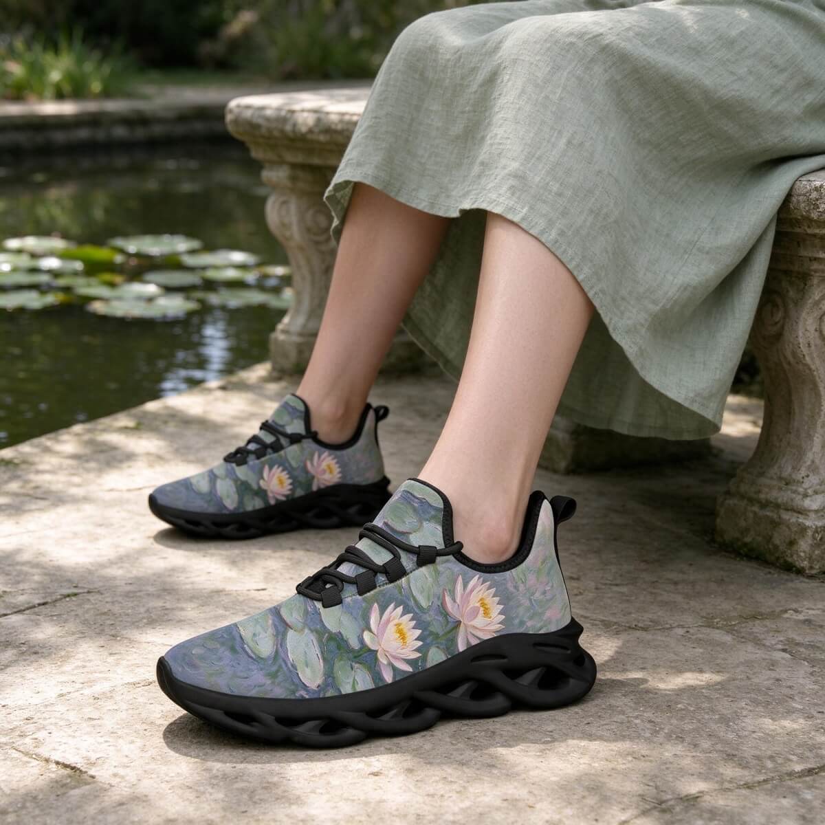 Blue-Gray Water Lilies in a Monet Reverie
