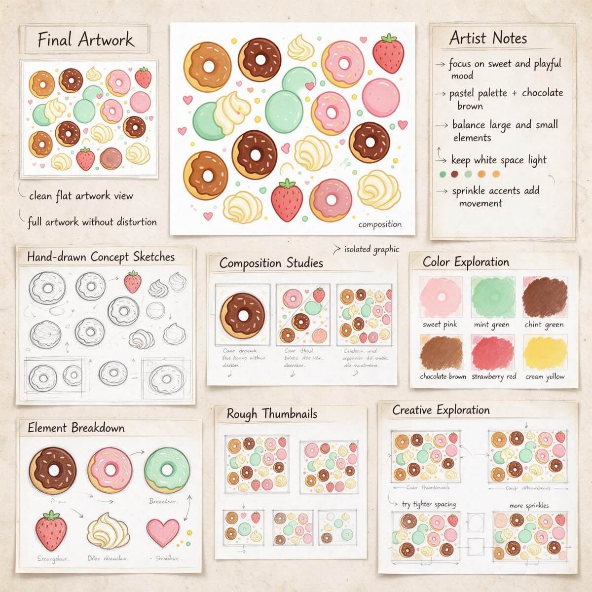 Mint Circles Meet Chocolate Donut Joy