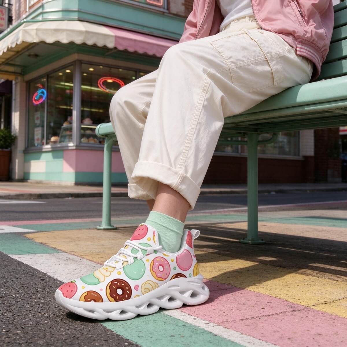 Mint Circles Meet Chocolate Donut Joy