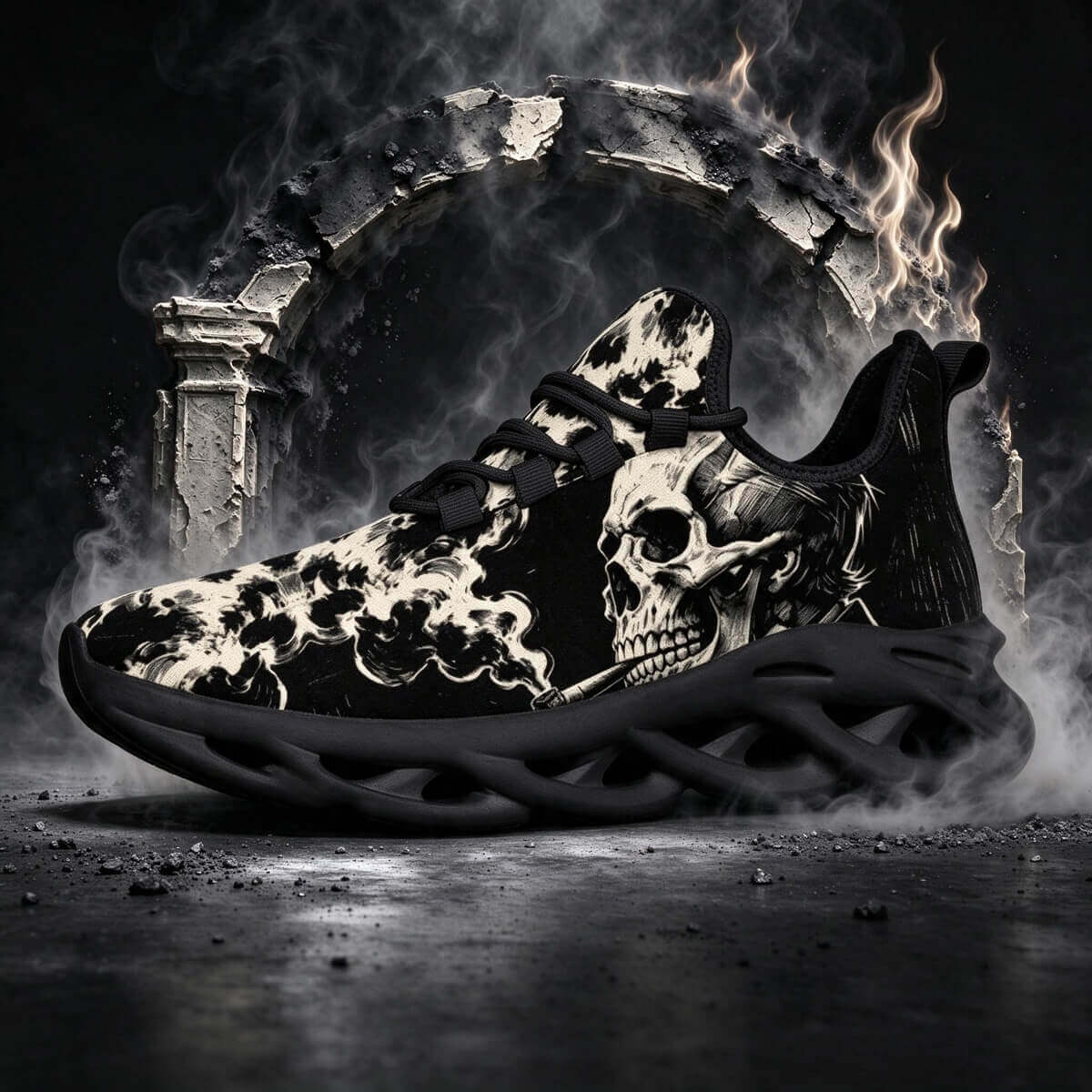 Monochrome Resolve Beneath the Reaper's Smoke