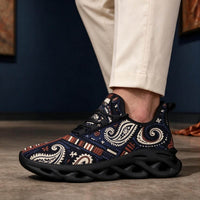 Paisley Rewired in Navy and Rust
