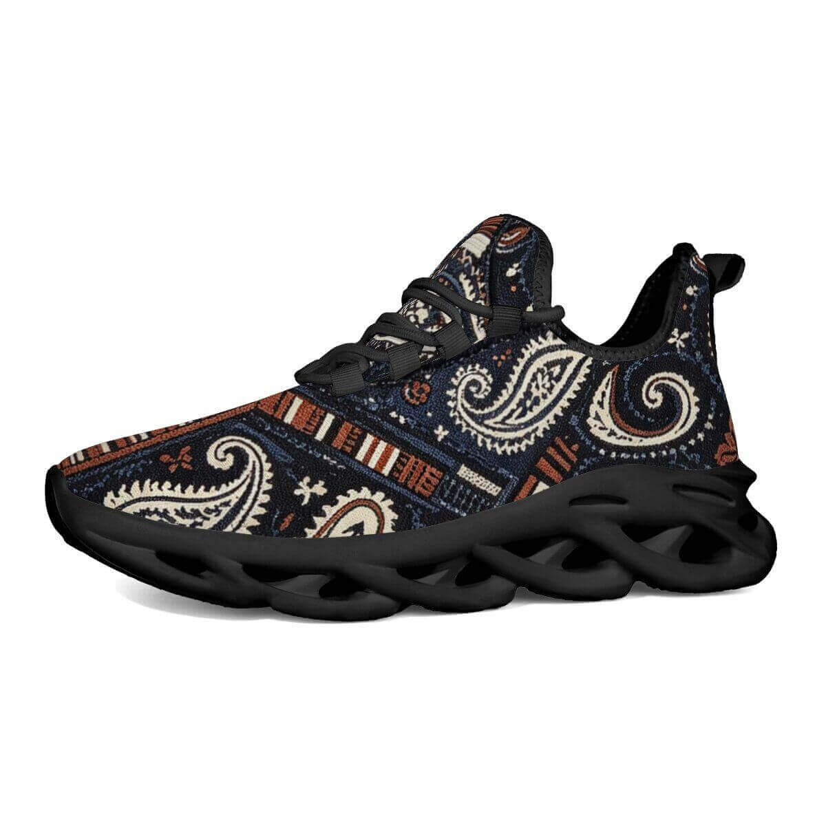 Paisley Rewired in Navy and Rust