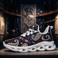 Paisley Rewired in Navy and Rust