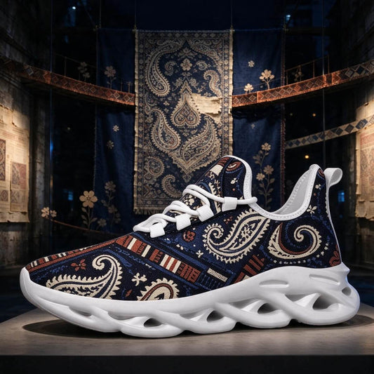 Paisley Rewired in Navy and Rust