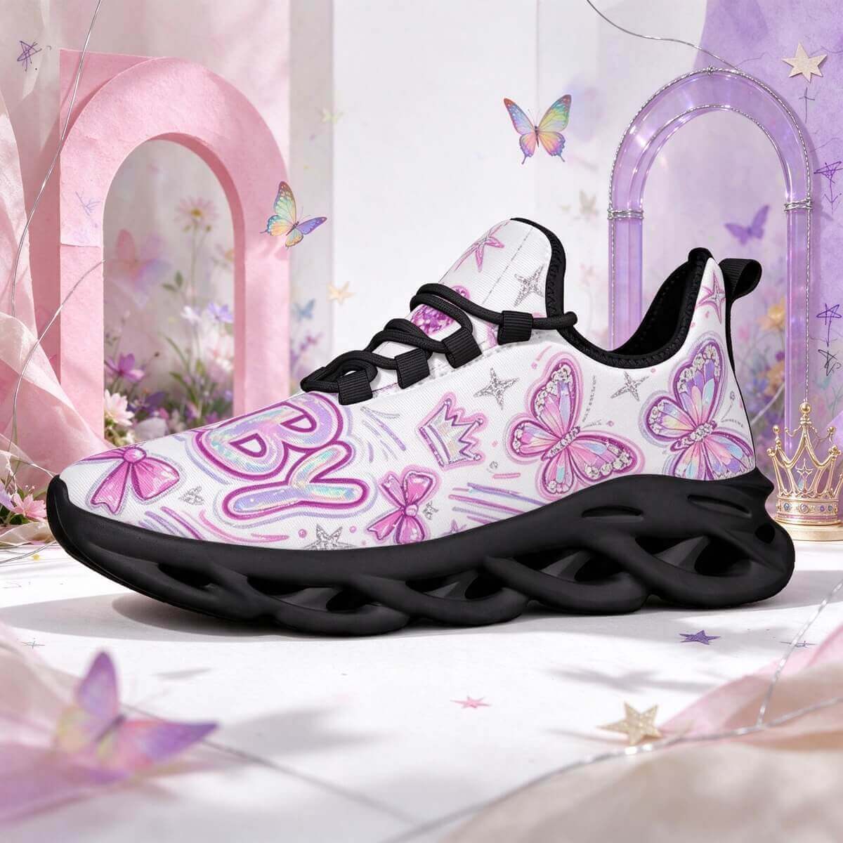 Where Pink Wings Meet a Purple Crown