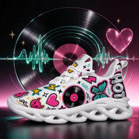 Pink Vinyl Pulse: Hearts in Turquoise Flight