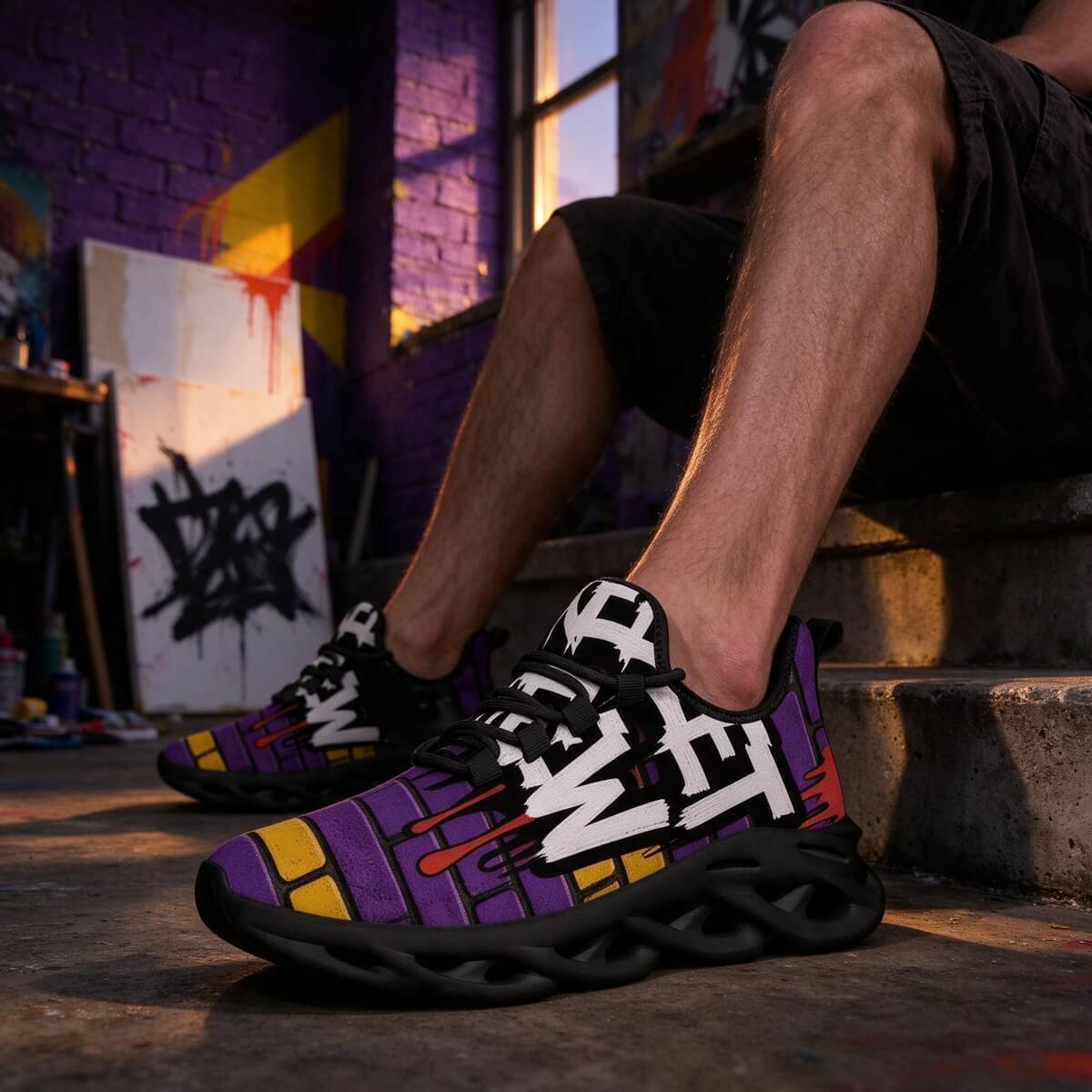 Electric Tag on a Purple Brick Wall