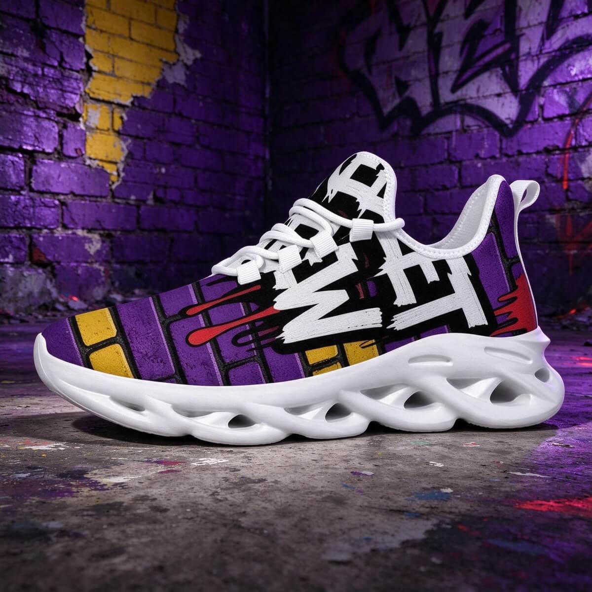 Electric Tag on a Purple Brick Wall
