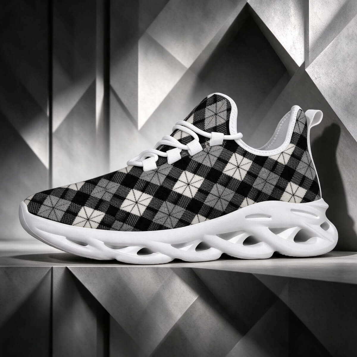 Quiet Authority, Woven in Monochrome Argyle