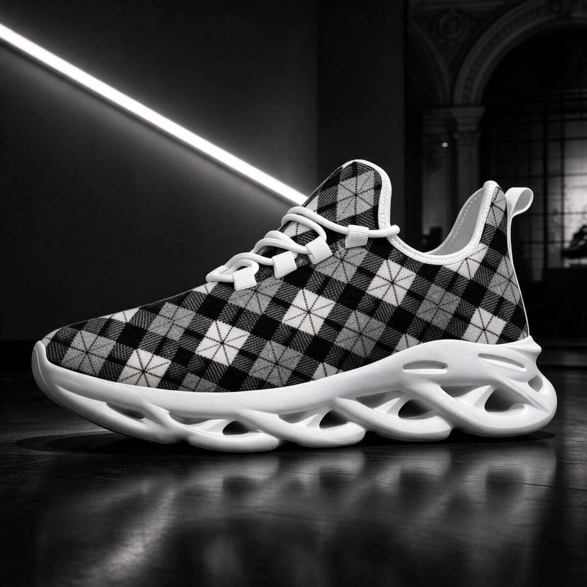 Quiet Authority, Woven in Monochrome Argyle