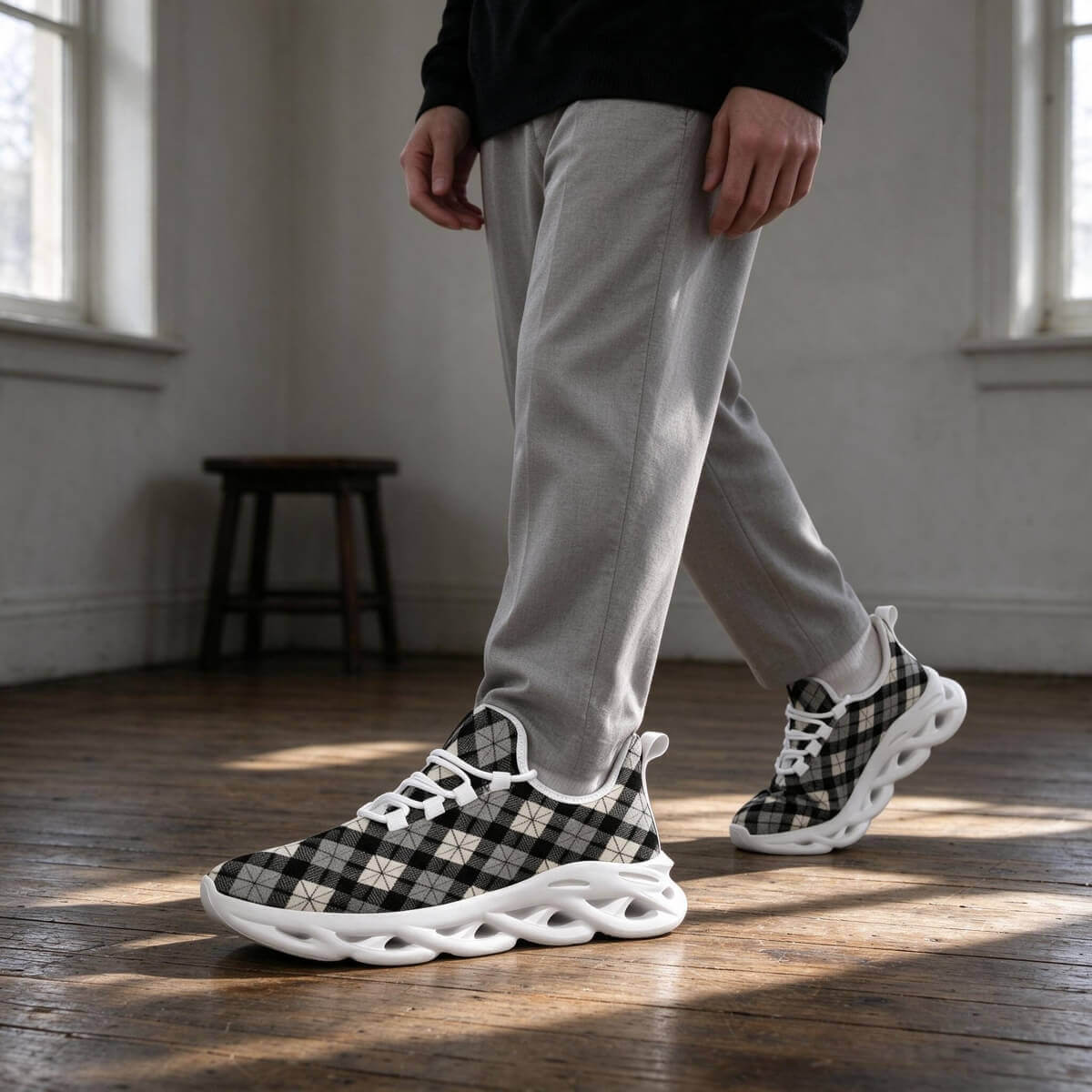 Quiet Authority, Woven in Monochrome Argyle