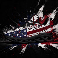 Red Stripes, Rebel Stars in Splattered Blue