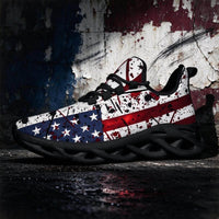 Red Stripes, Rebel Stars in Splattered Blue