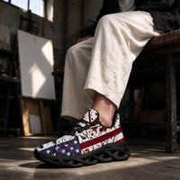 Red Stripes, Rebel Stars in Splattered Blue