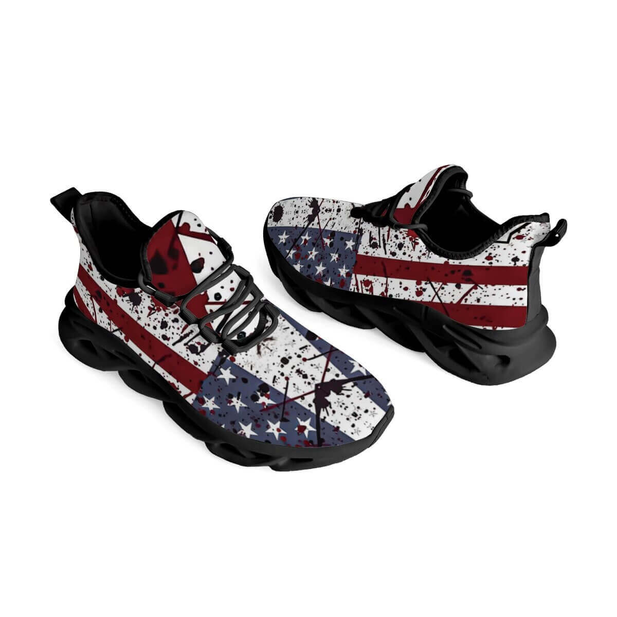Red Stripes, Rebel Stars in Splattered Blue
