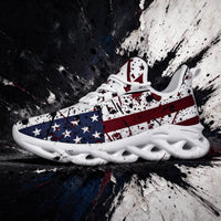 Red Stripes, Rebel Stars in Splattered Blue