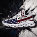 Red Stripes, Rebel Stars in Splattered Blue