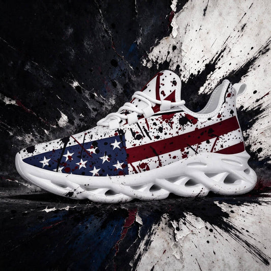 Red Stripes, Rebel Stars in Splattered Blue