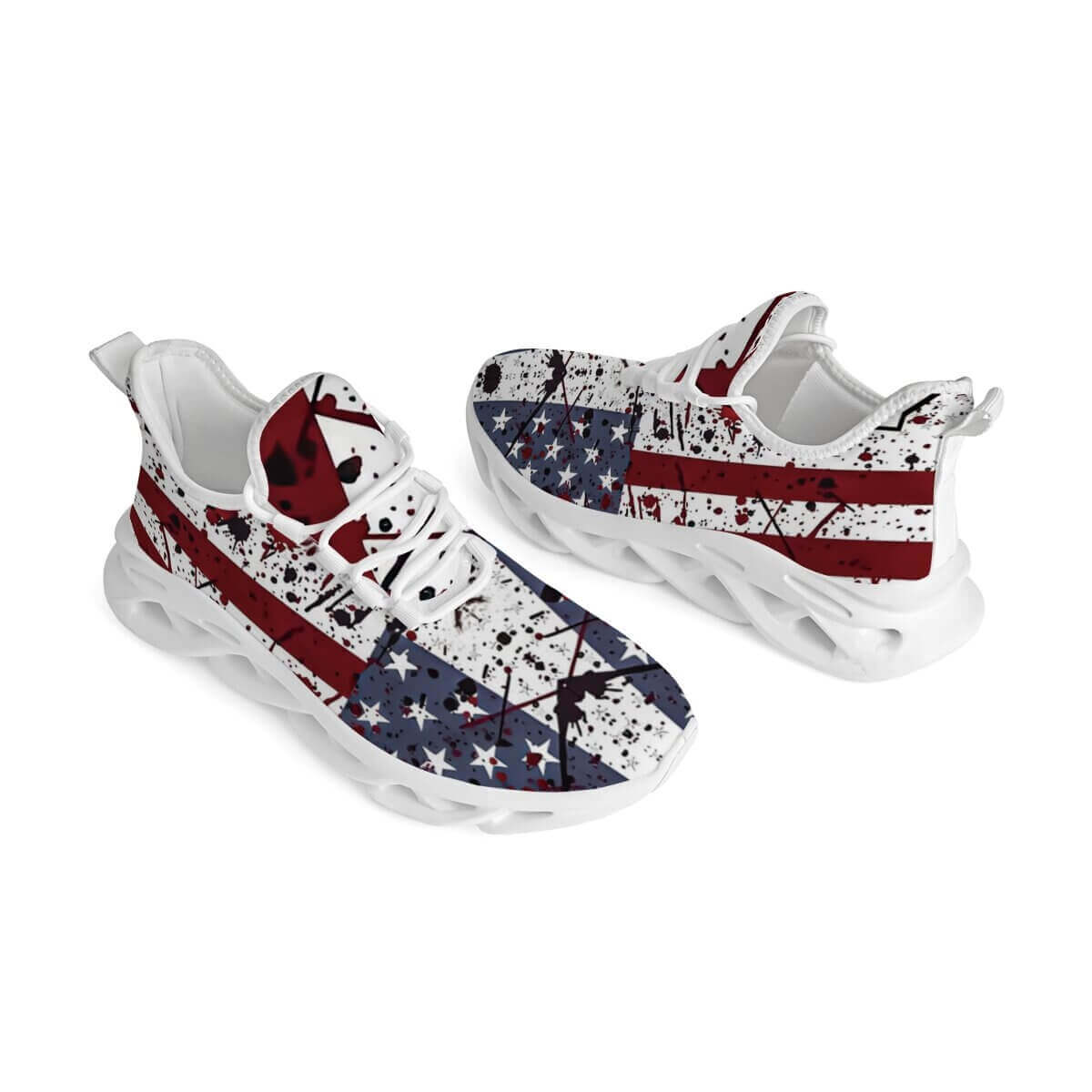 Red Stripes, Rebel Stars in Splattered Blue