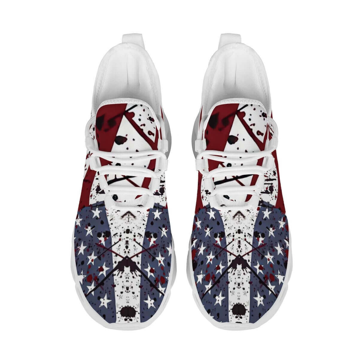 Red Stripes, Rebel Stars in Splattered Blue