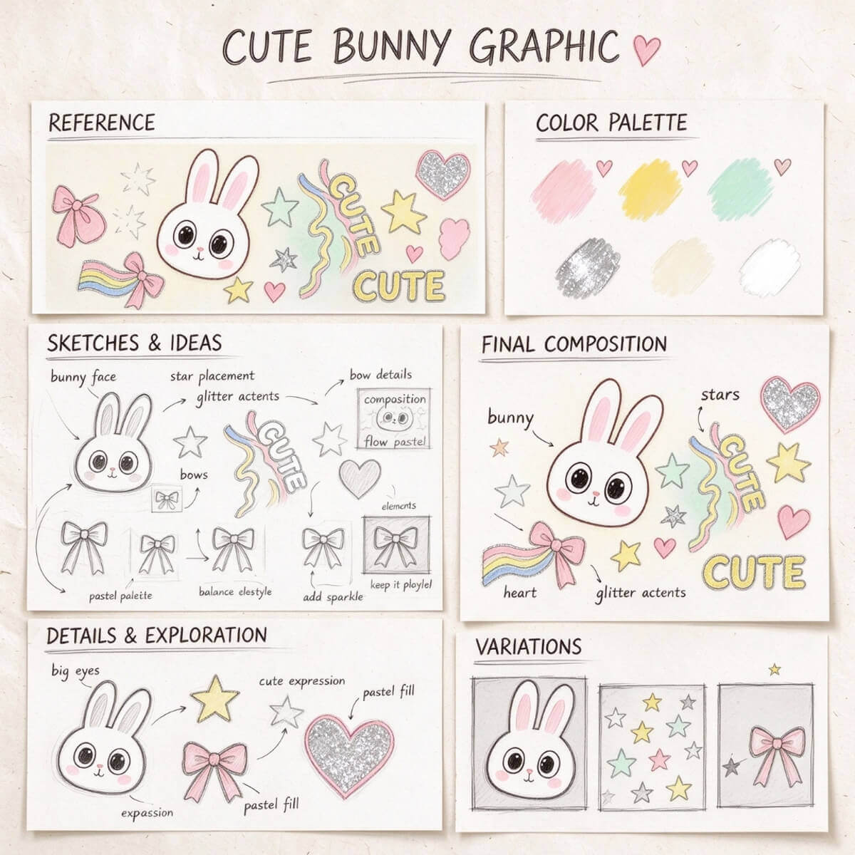 Wide-Eyed Bunny in a Pastel Daydream